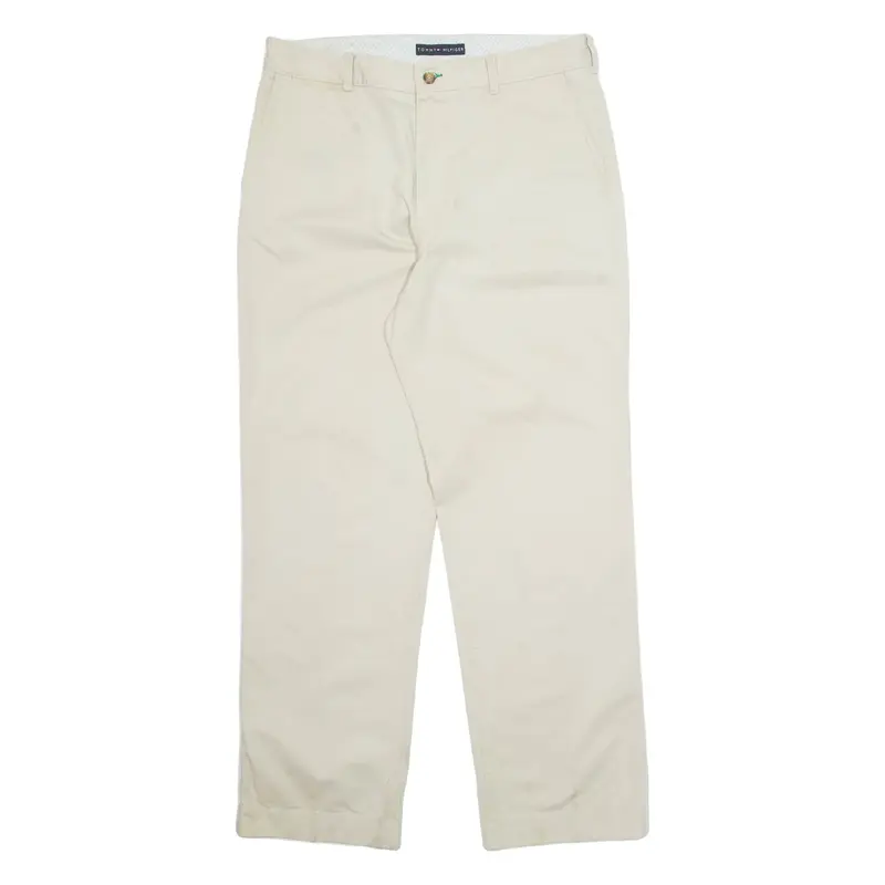 TOMMY HILFIGER Chino Mens Trousers Cream Regular Straight W34 L32