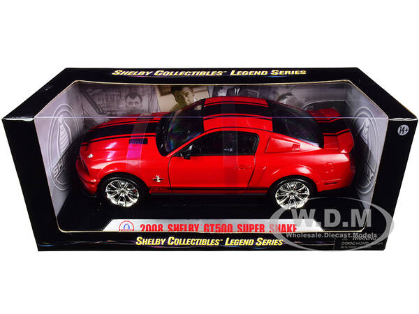 2008 Ford Shelby Mustang GT500 Super Snake Red with Black Stripes \