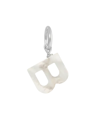 MOP Letter Charm | Metal Color: Silver | Letter: B