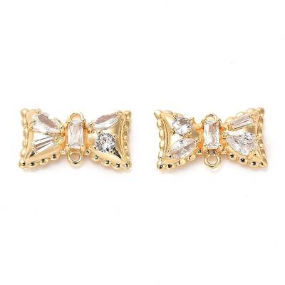 Brass Pave Clear Cubic Zirconia Connector Charms