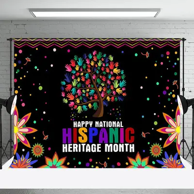 Black Tree National Hispanic Heritage Month Backdrop