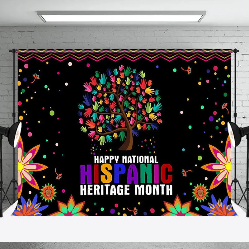 Black Tree National Hispanic Heritage Month Backdrop