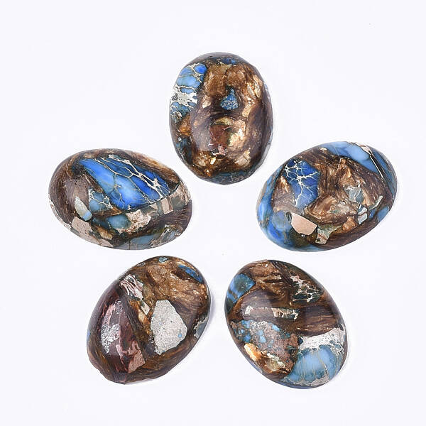 Assembled Synthetic Imperial Jasper and Bronzite  Cabochons