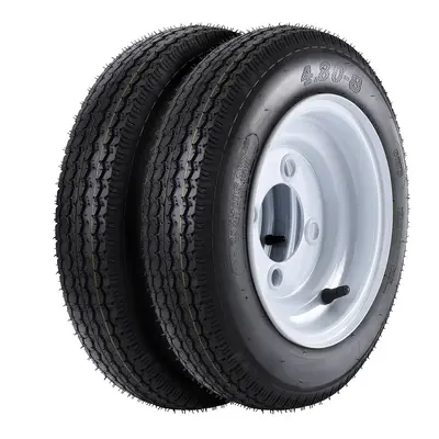 Garvee 4.80-8 Trailer Tires, 2 Pack, Load Range C 6PLY, 8x3.75 Rims 4 Lug on 4, Max Load 745 LBS @ 90 PSI, Durable All-Pur...
