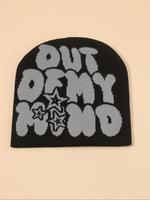 Unisex Street Trend Letter Pattern Beanie Hat, Men's Accessories, Trendy Soft Beanie Cap, Fashionable Warm Hat for Fall & Wi...