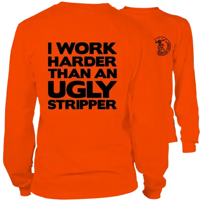 Work Harder - Long Sleeve Hi-Vis T-Shirt
