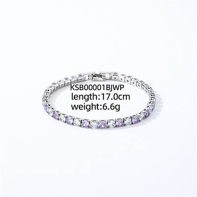Brass Micro Pave Cubic Zirconia Slider Bracelets for Woman