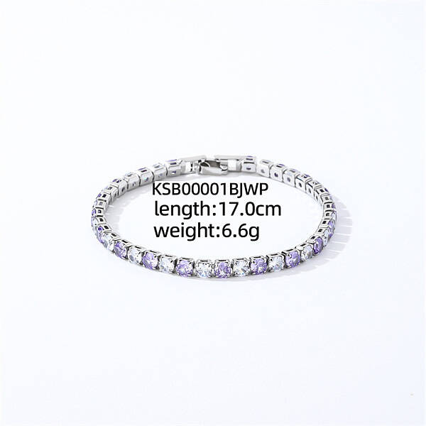 Brass Micro Pave Cubic Zirconia Slider Bracelets for Woman