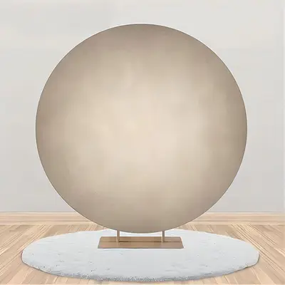 Grey White Gradient Round Birthday Party Backdrop - Aperturee