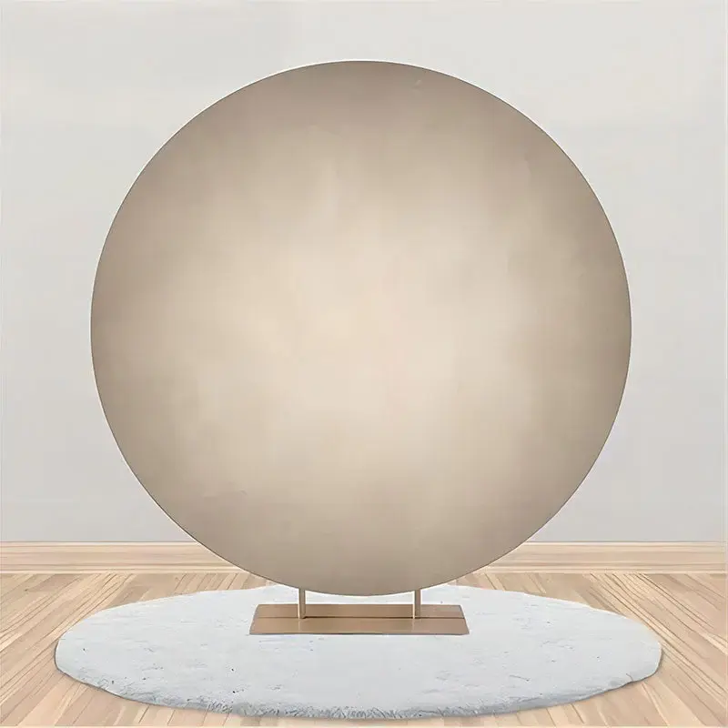 Grey White Gradient Round Birthday Party Backdrop - Aperturee
