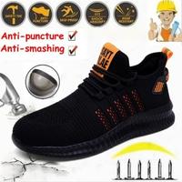 New Fashionable Men's Steel Toe Shoes, Breathable and Safe, Steel Toe Work Shoes, Plus Size