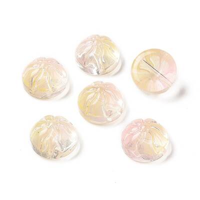 Transparent Spray Painted Glass Beads