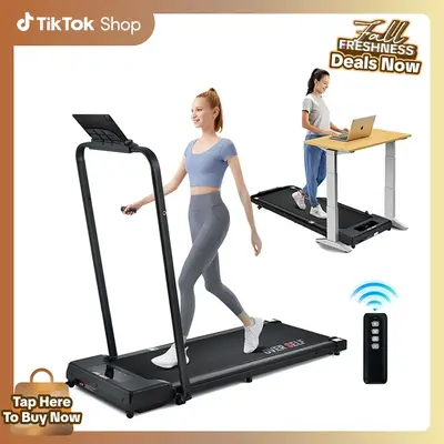 2-in-1 Folding Walking Pad Treadmill with Remote Control, Low Noise, 6.2 MPH, Portable for Home & Office Use, Easy Storage & ...
