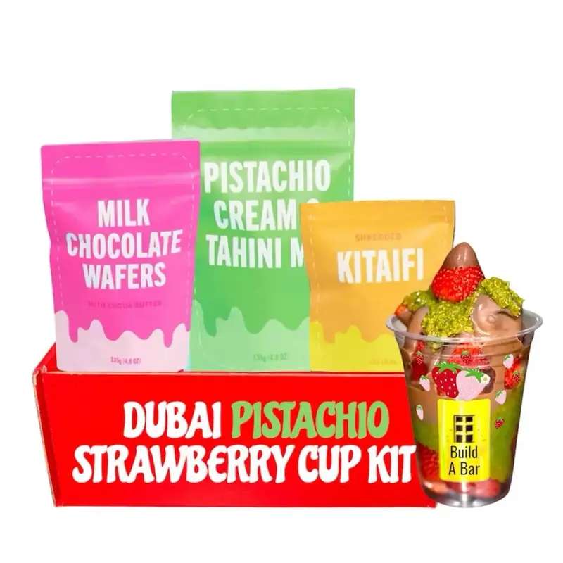 DIY Dubai Chocolate Strawberry Cup Kit Perfect Valentines Day Gift