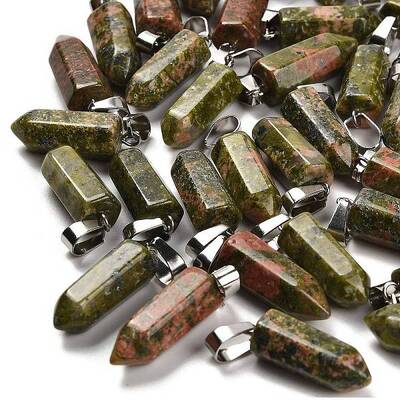 Natural Unakite Pendants