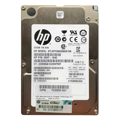 702508-001 HP 300GB 6Gb/s SAS 15000 2.5-inch Hard Drive