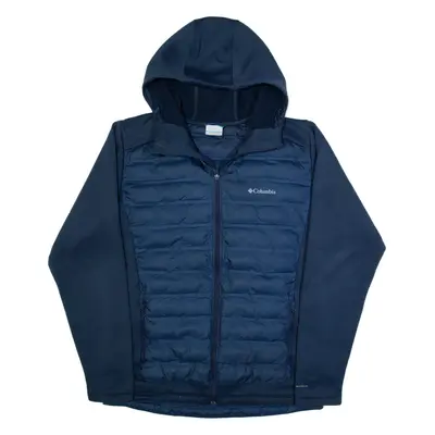 COLUMBIA Mens Puffer Jacket Blue Hooded M