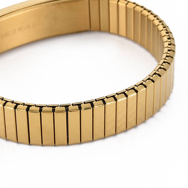 Ion Plating(IP) Stainless Steel Rectangle Link Stretch Bracelet