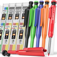 Nicpro 5 Pack Carpenter Pencil with Sharpener & Holders, Mechanical Carpenter Pencils Set with 53 Refills, Deep Hole Marker W...