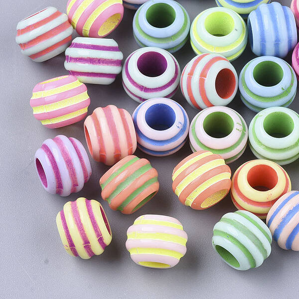 Spray Painted Acrylic European Beads