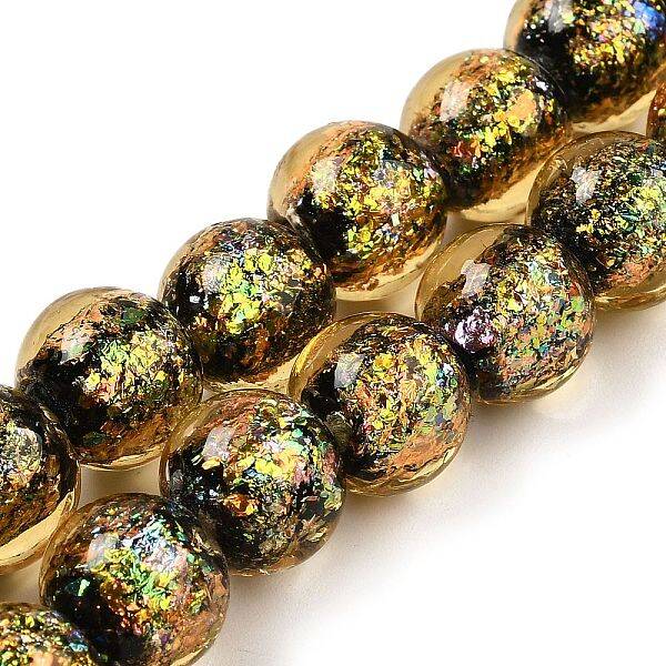 Handmade Dichroic Foil Glass Beads Strands