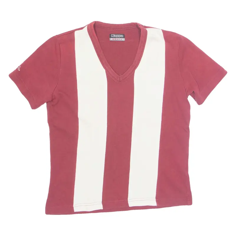 KAPPA Cork Master Of Rugby Womens T-Shirt Maroon 90s V-Neck S