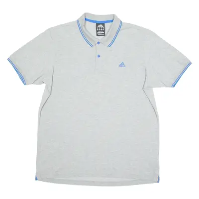 ADIDAS Mens Polo Shirt Grey XL
