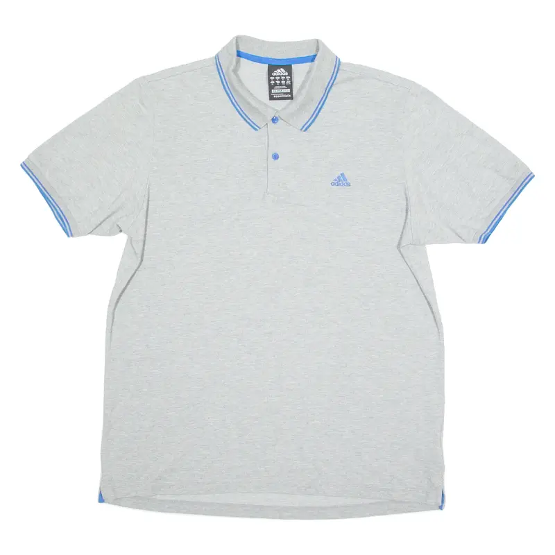 ADIDAS Mens Polo Shirt Grey XL