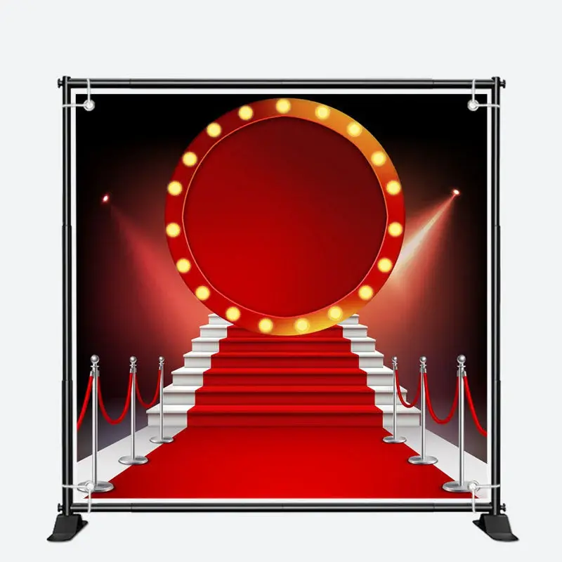 Red Carpet Spotlight Round Light Sign Dance Backdrop - Aperturee