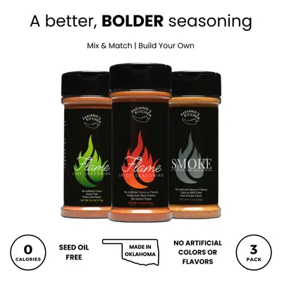 Flame Seasonings 3 Pack – Bold Powdered Spice Blends That Stick to Snacks & Sides – Perfect for Fries, Elote, Mac & Chees...