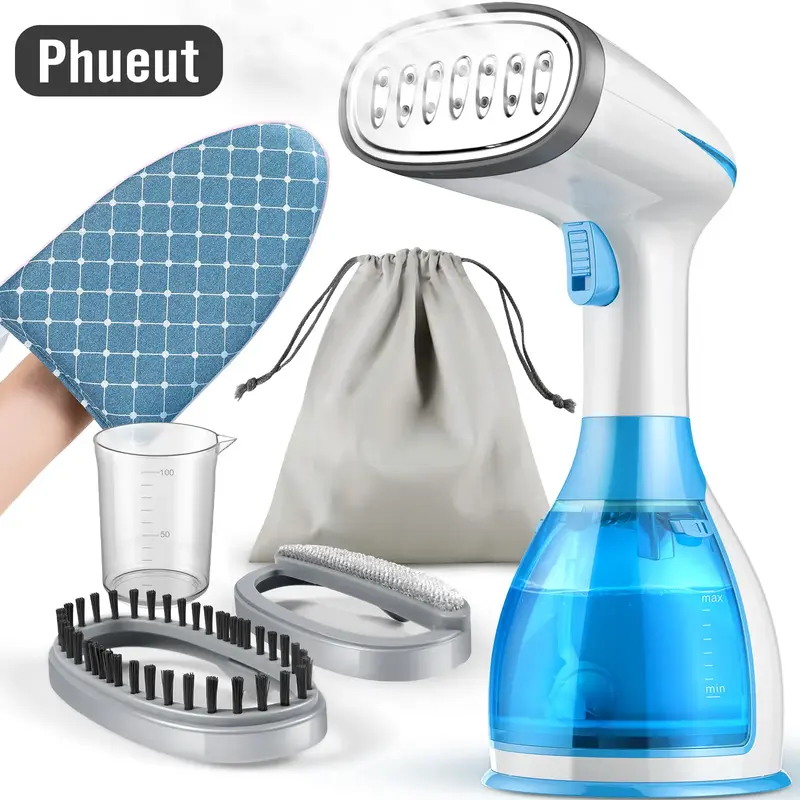 Phueut Steamer for Clothes, 15s Heat-up Handheld Clothes Steamer with Ironing Glove, 1300W Garment Steamer Fabric Wrinkle Rem...