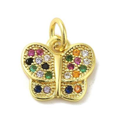 Real 18K Gold Plated Brass Pave Cubic Zirconia Pendants