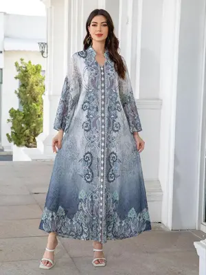 Women's Long Dress, Elegant Long Sleeve Dress for Party Holiday Wedding, Ladies Islamic Clothing for All Seasons, Womenswear