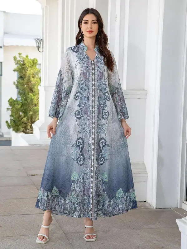 Women's Long Dress, Elegant Long Sleeve Dress for Party Holiday Wedding, Ladies Islamic Clothing for All Seasons, Womenswear