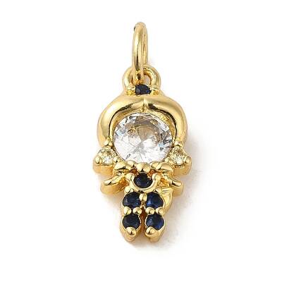 Brass Micro Pave Clear Cubic Zirconia Pendants