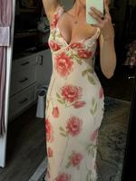 Women's Floral Print Dress, Elegant Classy Flattering Sleeveless Dress for Party Holiday Wedding Guest, Ladies Summer Clothes...