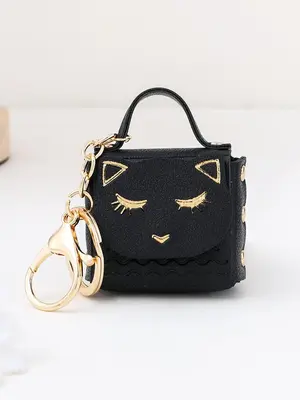2024 Trendy Cat Coin Purse Design Key Chain for Girl, Fashionable Alloy Keyring for Car Keys for Women & Men, Retro Cute Acce...