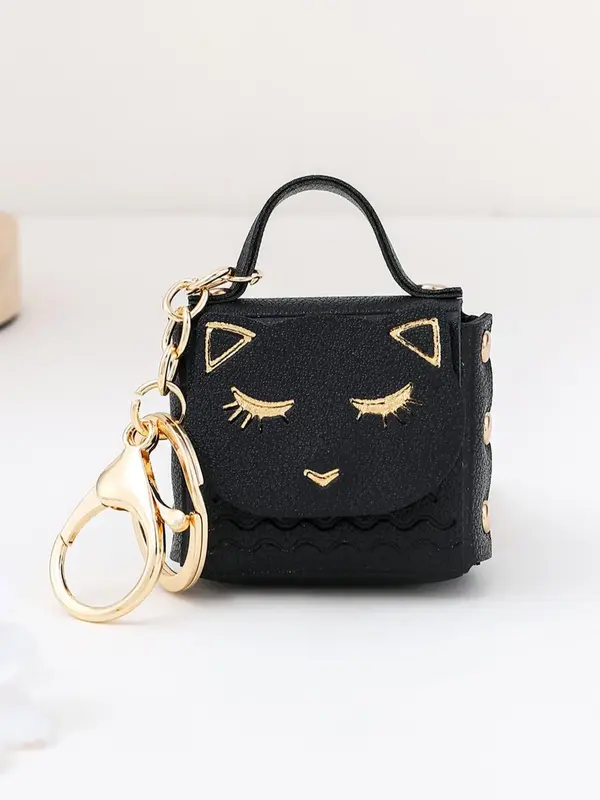 2024 Trendy Cat Coin Purse Design Key Chain for Girl, Fashionable Alloy Keyring for Car Keys for Women & Men, Retro Cute Acce...