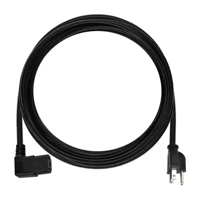 7685 Monoprice Right Angle Power Cord NEMA 5-15P to Right Angle IEC 60320 C13 14AWG 15A/1875W SJT 125V Black 10ft