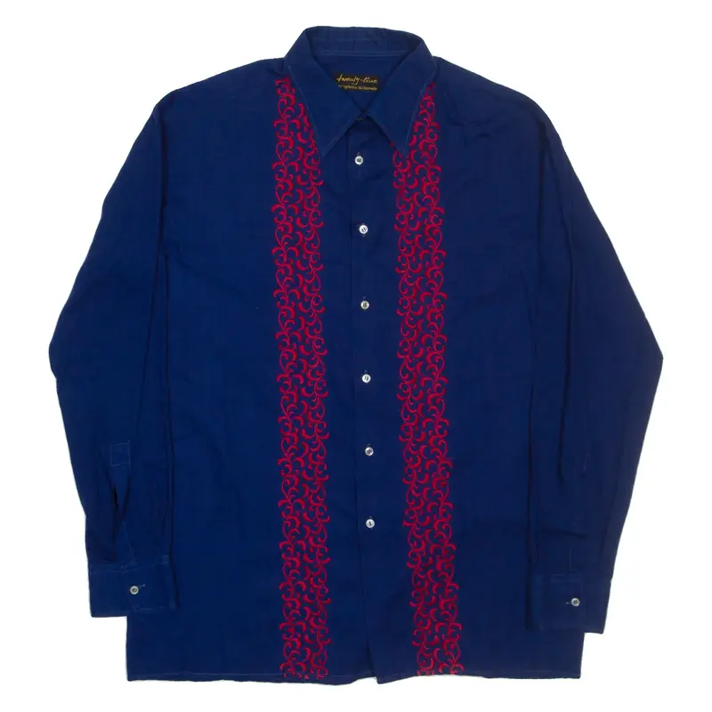 TWENTY-LIVE Western Mens Shirt Blue Crazy Pattern Long Sleeve L