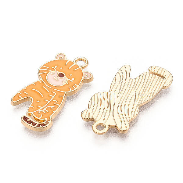 Light Gold Plated Alloy Enamel Pendants