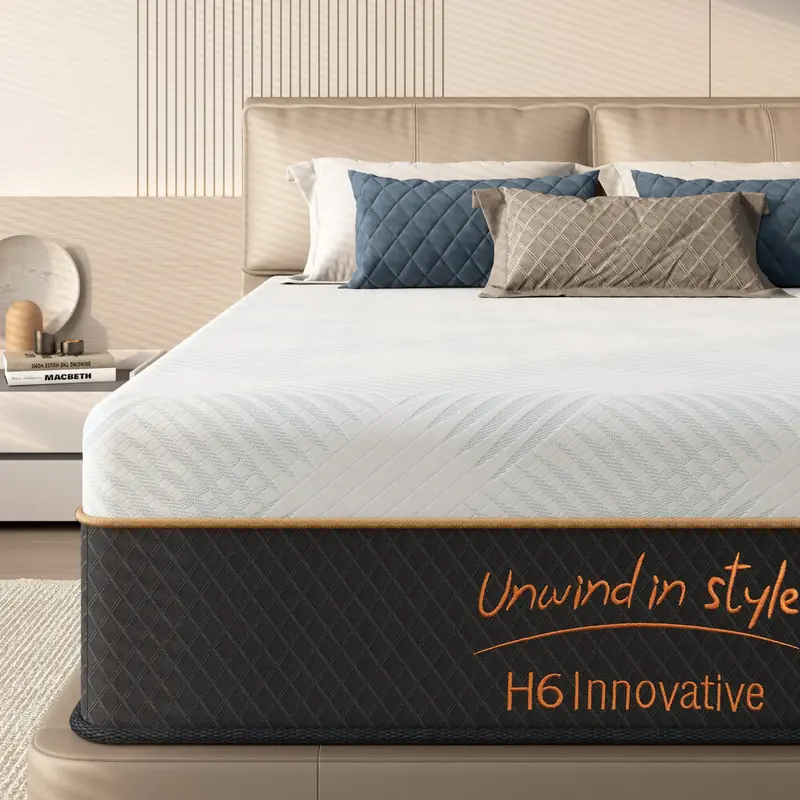 Hybrid Mattress in a Box with Memory Foam and High-Grade Cotton Top, Ergonomic Design for Pressure Relief, Strong Edge Suppor...