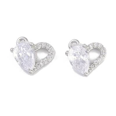 Brass Micro Pave Clear Cubic Zirconia Pendants
