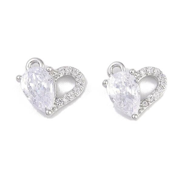 Brass Micro Pave Clear Cubic Zirconia Pendants