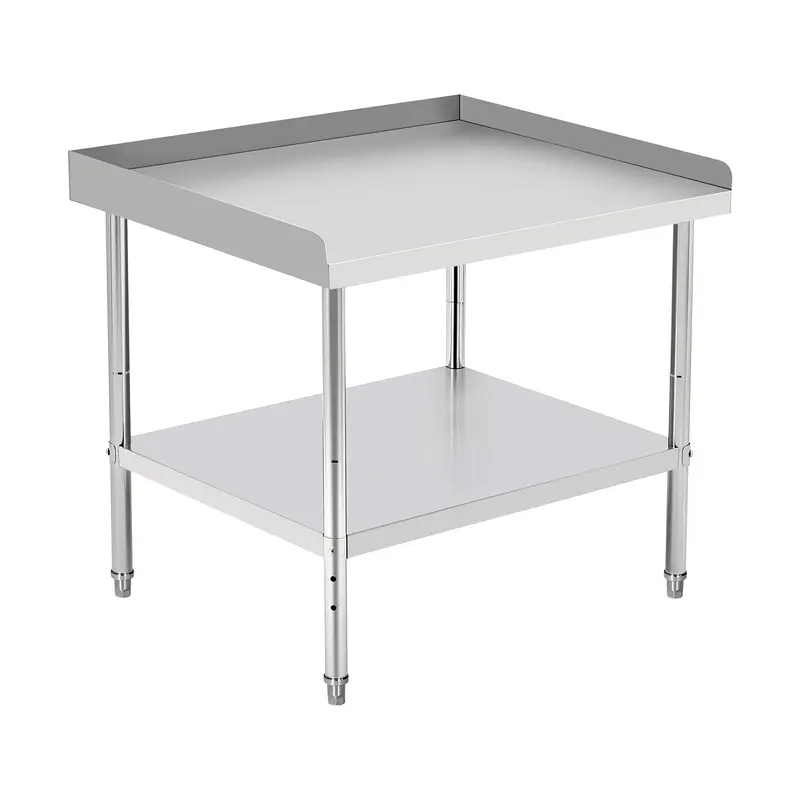 Garvee 36L x 28W x 30H Equipment Grill Stand Table Stainless Steel NSF Certified 400 lbs Capacity Adjustable Legs 2 Edge ...