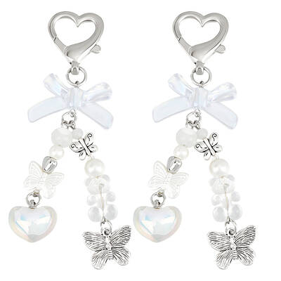 2Pcs Butterfly Alloy Pendant Decorations