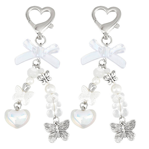 2Pcs Butterfly Alloy Pendant Decorations