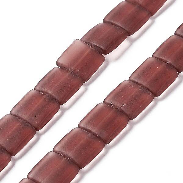 Transparent Frosted Glass Beads Strands