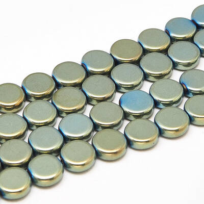 Electroplate Non-magnetic Synthetic Hematite Beads Strands