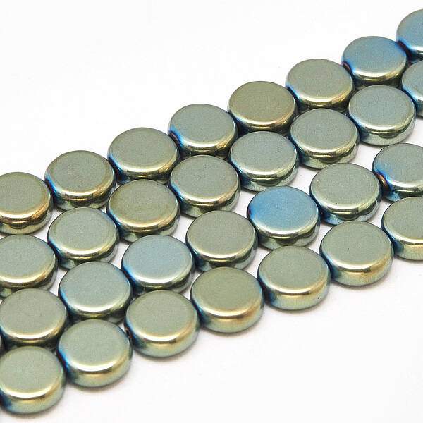 Electroplate Non-magnetic Synthetic Hematite Beads Strands
